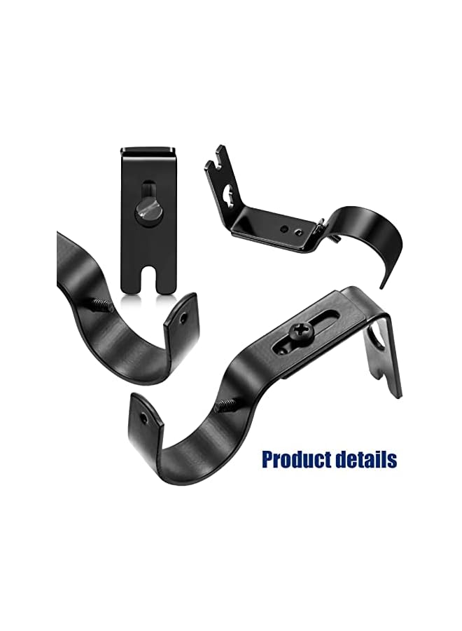 erorex Curtain Rod Brackets General Adjustable Curtain Rod Holder Wall Bracket Hooks Outside Mounted Blinds Curtain Rod Bracket with Screws for 1 Inch Diameter Curtain Rod (Black)  - Image 3