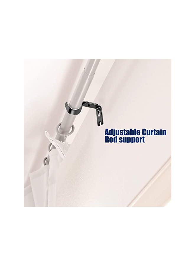 erorex Curtain Rod Brackets General Adjustable Curtain Rod Holder Wall Bracket Hooks Outside Mounted Blinds Curtain Rod Bracket with Screws for 1 Inch Diameter Curtain Rod (Black)  - Image 5