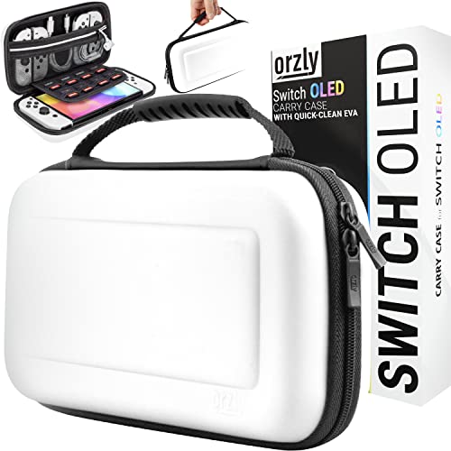 Orzly Carry Case for Nintendo Switch Oled console with accessories and Games storage compartment Easy Clean Case Gift Boxed Edition - Image 1