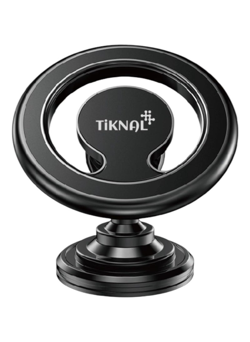 TIKNAL Strong magnetic car phone holder compatible with all smartphones including iPhone, Samsung and Huawei. 360° rotation and high stability. Strong hold and stylish design.