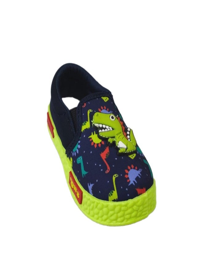Coolz Kids Casual Slip-on Shoes POGO-4 for Boys and Girls Age 1-4 Years (Navy-Green, UK Footwear Size System, Toddler, Age Range, Medium, 3 Years, 3.5 Years) - Image 2