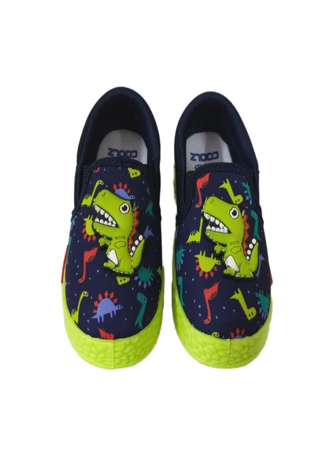 Coolz Kids Casual Slip-on Shoes POGO-4 for Boys and Girls Age 1-4 Years (Navy-Green, UK Footwear Size System, Toddler, Age Range, Medium, 3 Years, 3.5 Years) - Image 1