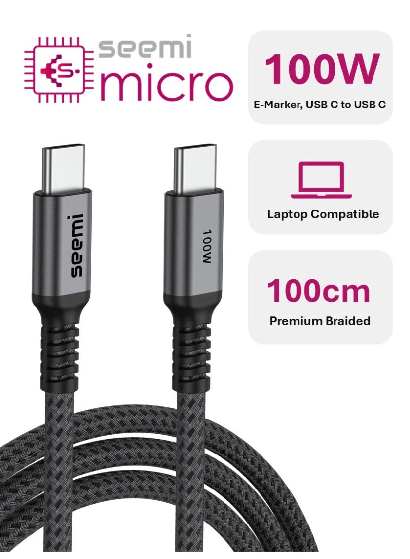 سيمي Seemi Micro 100cm usb-c To usb-c Pd Cable 100W
