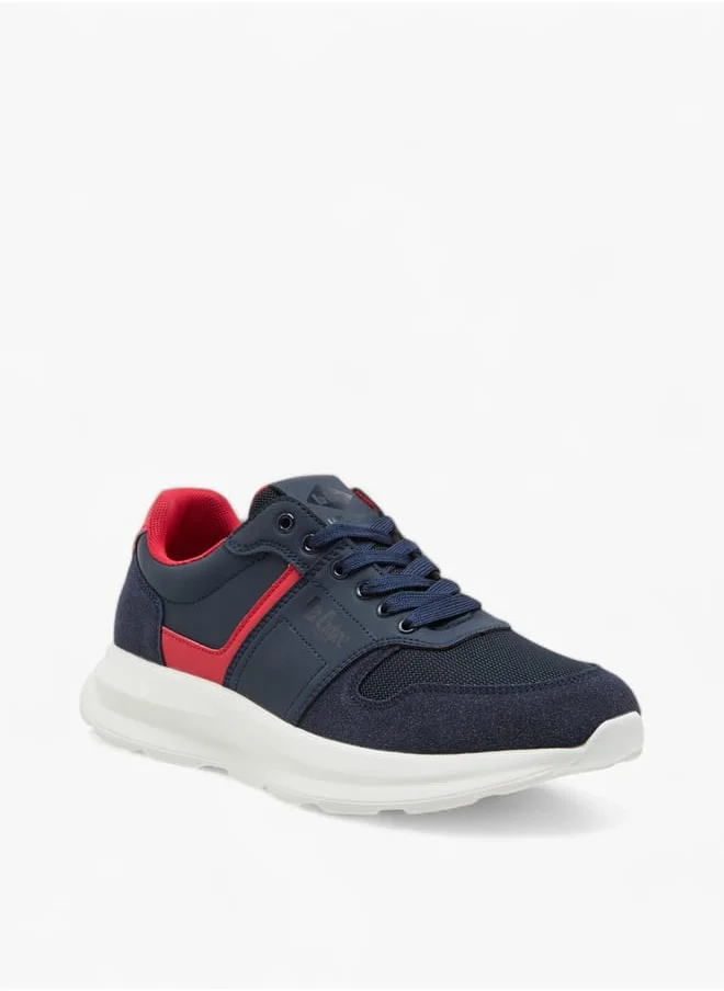Lee Cooper Men's Panelled Sneakers with Lace-Up Closure