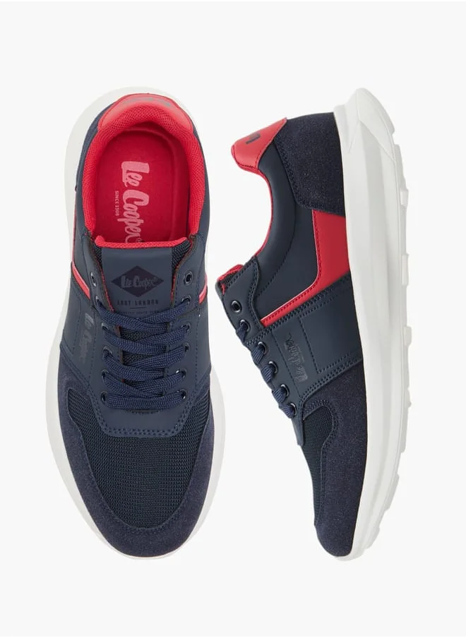 Lee Cooper Men's Panelled Sneakers with Lace-Up Closure