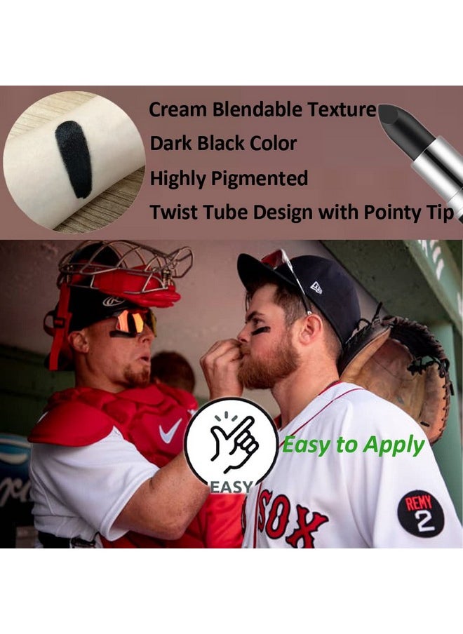 Mysense - Eye Black Stick Cream Eyeblack Tube For Sports Eye Black Football / Baseball / Softball / Lacrosse Halloween Costume Cosplay Parties Face Paint Makeup Stick 6Pcs - Image 1