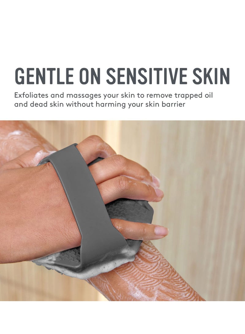 KASTWAVE Antimicrobial Silicone Body Scrubber for Sensitive Skin Eco-Friendly Lathers Well and Charcoal Infused for a Deep Clean Get Softer Healthier Skin - Image 4