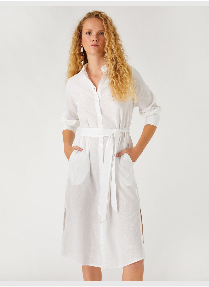 KOTON Linen Mix Midi Dress  - Image 1