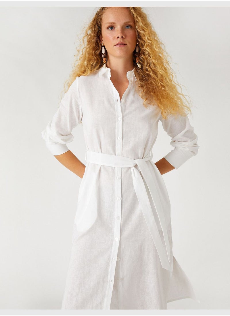 KOTON Linen Mix Midi Dress  - Image 2