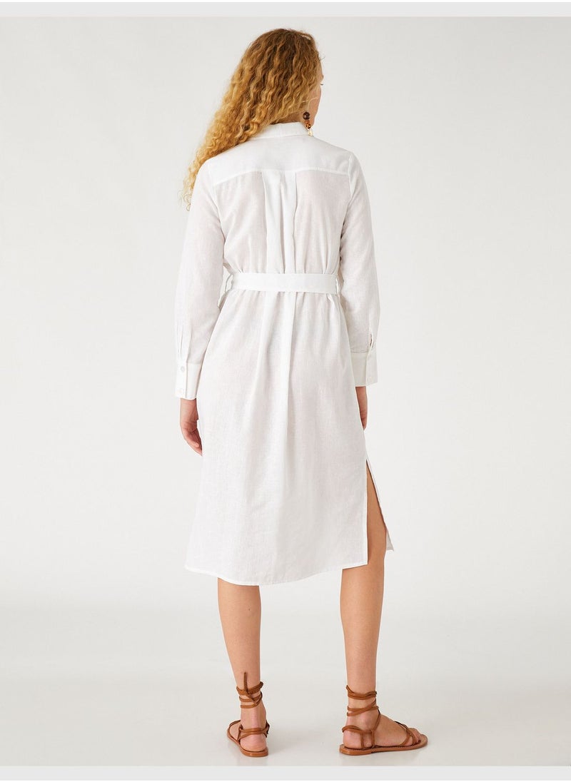 KOTON Linen Mix Midi Dress  - Image 4