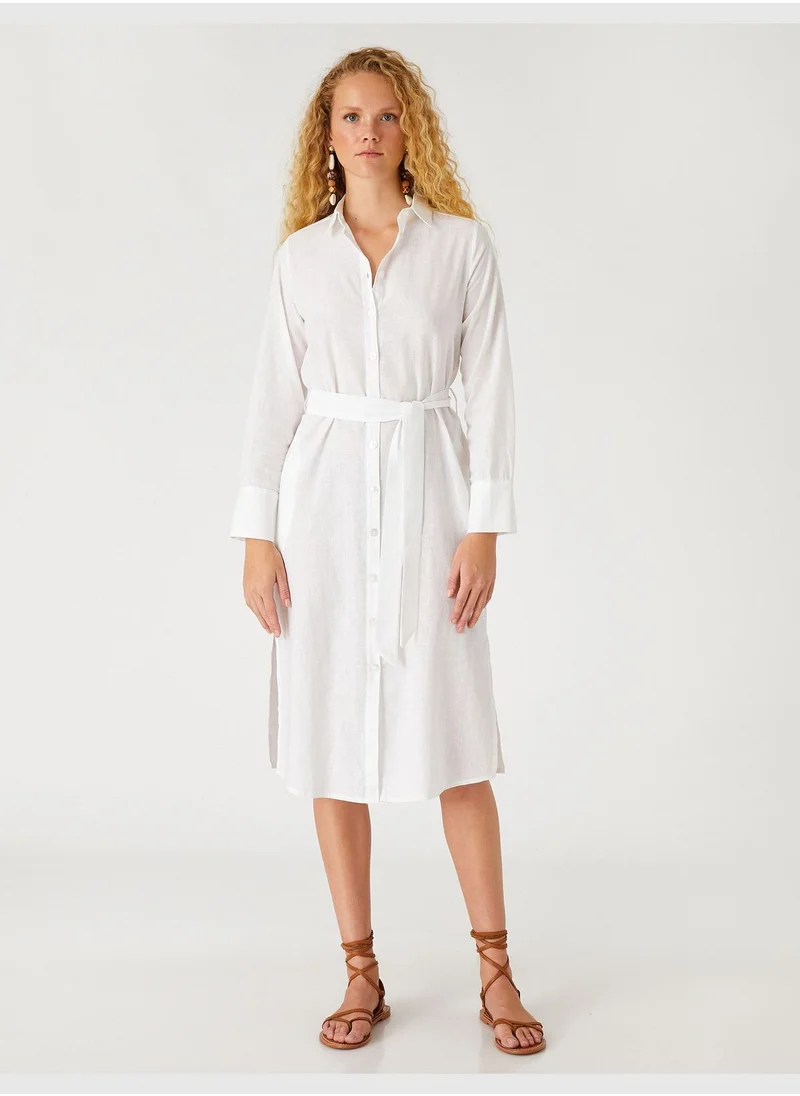 KOTON Linen Mix Midi Dress