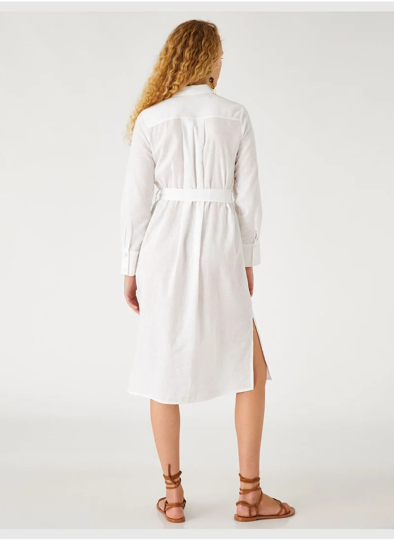 KOTON Linen Mix Midi Dress