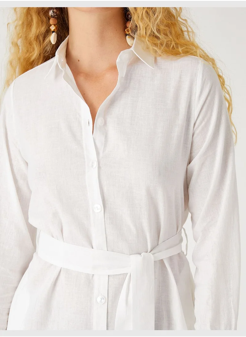 KOTON Linen Mix Midi Dress