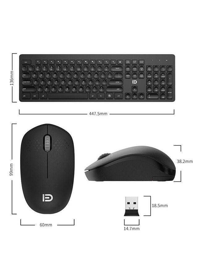 NIBEMINENT Concave Button Wireless IK7300 Keyboard And Mouse Set Black  - Image 2