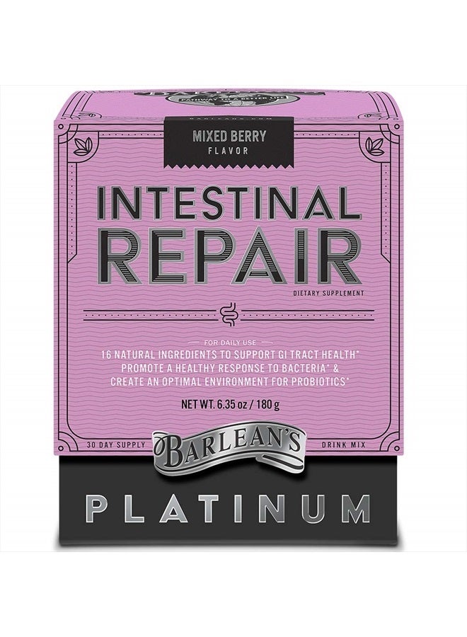 BARLEAN'S Intestinal Repair Gut Health Powder with 16 Digestive Supplements, L-Glutamine, Marshmallow & Licorice Root, Aloe Vera, and Fiber Mixed Berry Flavor, 6.35 oz - Image 4
