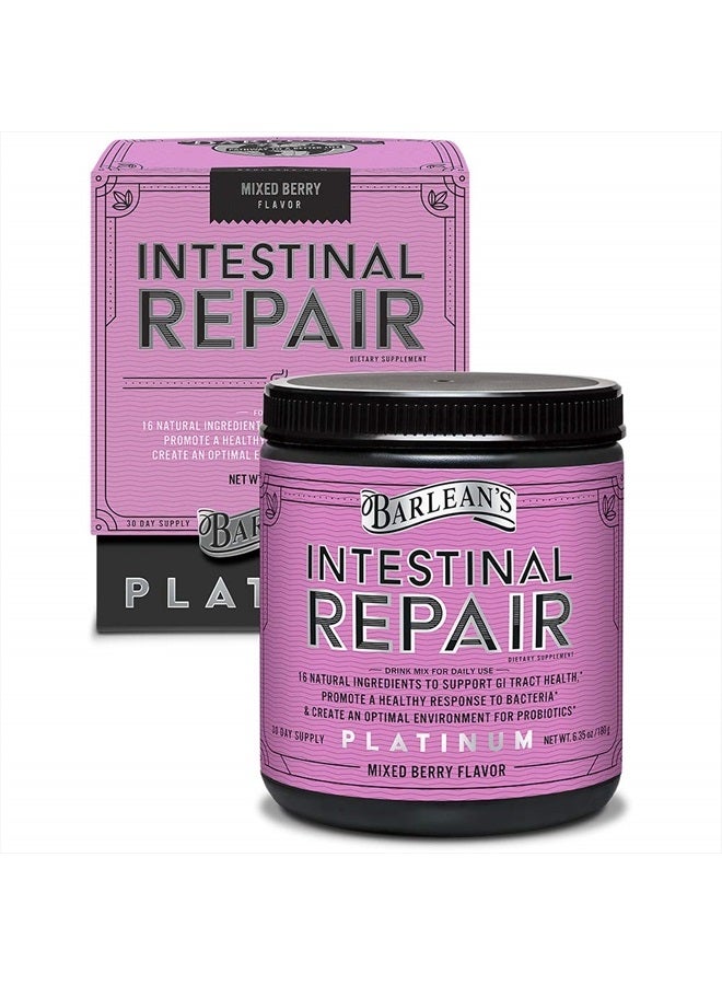 BARLEAN'S Intestinal Repair Gut Health Powder with 16 Digestive Supplements, L-Glutamine, Marshmallow & Licorice Root, Aloe Vera, and Fiber Mixed Berry Flavor, 6.35 oz - Image 2