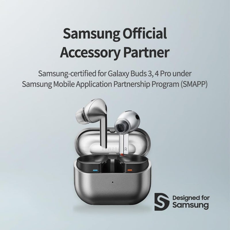 AZLA SednaEarfit Crystal Ear Tips for Galaxy Buds 3 Pro - SMAPP-Certified (2 pairs) - Silicone - Smoky Black - Image 4