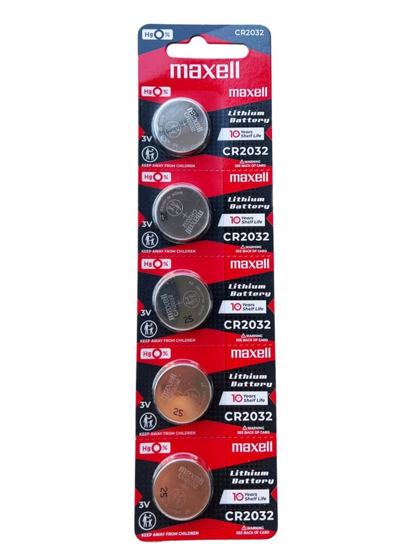 Maxell 5-pcs Maxell Lithium Battery CR2032 