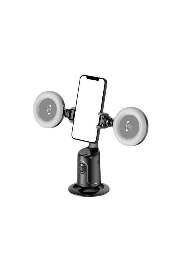 360 Intelligent Follow-up Pan-tilt Artifact APP-free Video Shooting Live AI Recognition Face Tracking Stabilizer-Color:P02 Black (including G13 Ordinary Bluetooth + D03 Light * 2 Pcs) - Image 2