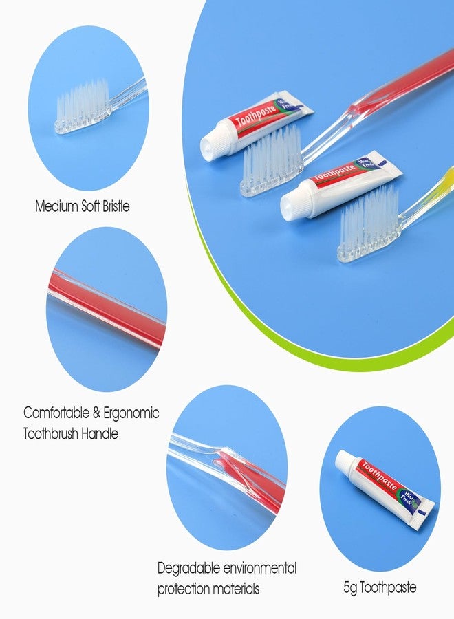 Homvle 48 Packs Disposable Toothbrushes with Toothpaste, Individually Wrapped Travel Toothbrush and Toothpaste Buld for Travel Size Toiletries, OCC, Airbnb, Dentist, Office/4 Colorful - Image 3