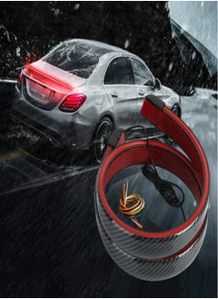 LED Spoiler Light for Car, Universal Black Carbon Fiber Rear Spoiler, Auto Third Brake Light Stop Signal Light 12V