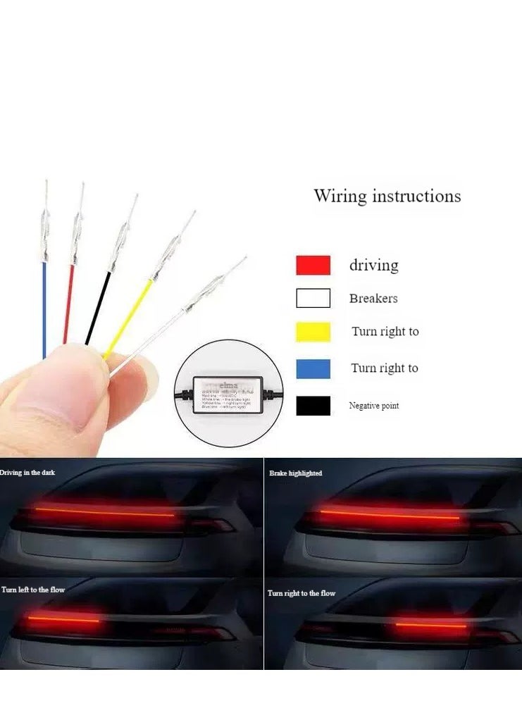 Generic - LED Spoiler Light for Car, Universal Black Carbon Fiber Rear Spoiler, Auto Third Brake Light Stop Signal Light 12V - Image 1