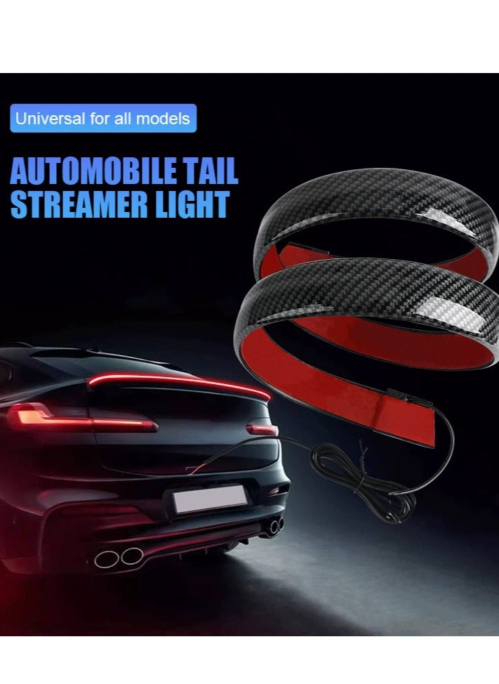 Generic - LED Spoiler Light for Car, Universal Black Carbon Fiber Rear Spoiler, Auto Third Brake Light Stop Signal Light 12V - Image 1
