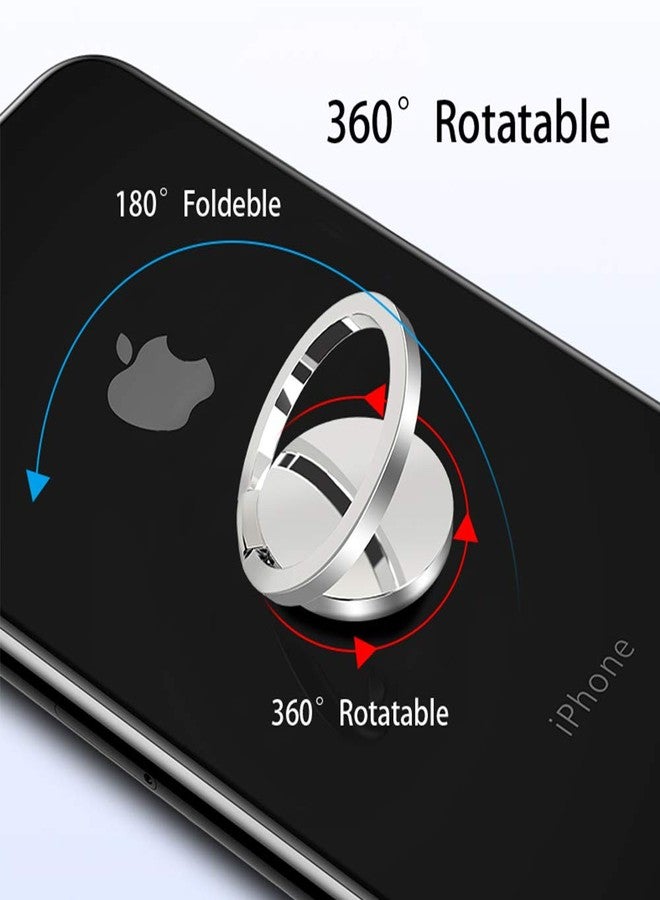 Tomorotec Ultra Slim Phone Ring Holder, Tomorotec Thin Cell Phone Ring Stand for Magnetic Car Mount with Black Car Mount Hook - for iPhone X XR XS 8 7 Plus 6S 6 5s 5 SE, Galaxy S8 S7 S6 Edge (Silver) - Image 4