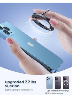 Lamicall Magnetic Phone Ring Holder For Magsafe Magnetic Finger Phone Ring Stand Holder Magnet Ring Grip Compatible With Iphone 12 13 14 15 Pro Max Plus Mini Mag Safe Accessories Misty Black  - Image 2