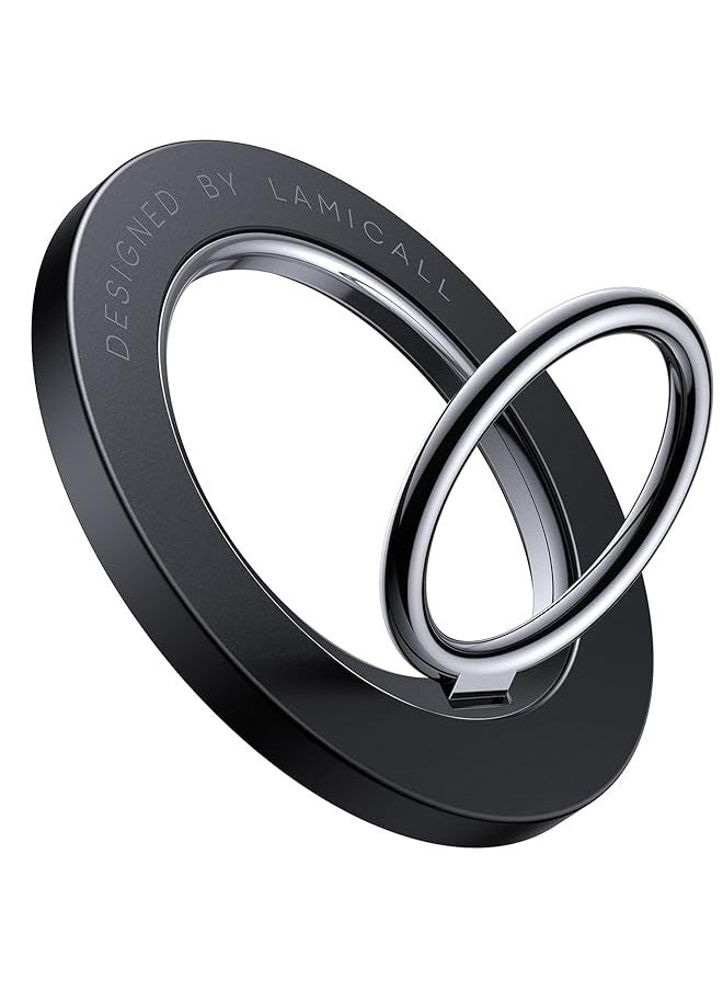 Lamicall Magnetic Phone Ring Holder For Magsafe Magnetic Finger Phone Ring Stand Holder Magnet Ring Grip Compatible With Iphone 12 13 14 15 Pro Max Plus Mini Mag Safe Accessories Misty Black  - Image 1