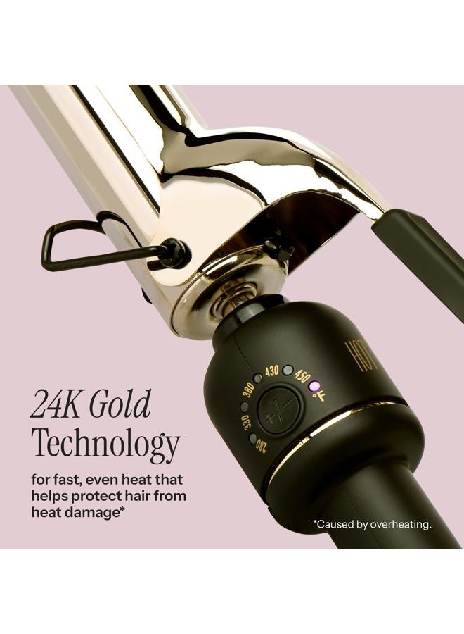 Hot Tools 24K Gold Professional 2" Extended Barrel Curling Iron with Clamp for Loose Curls - 24K Gold Technology for Long-Lasting Results & Longer Barrel for Easy Styling - Image 2