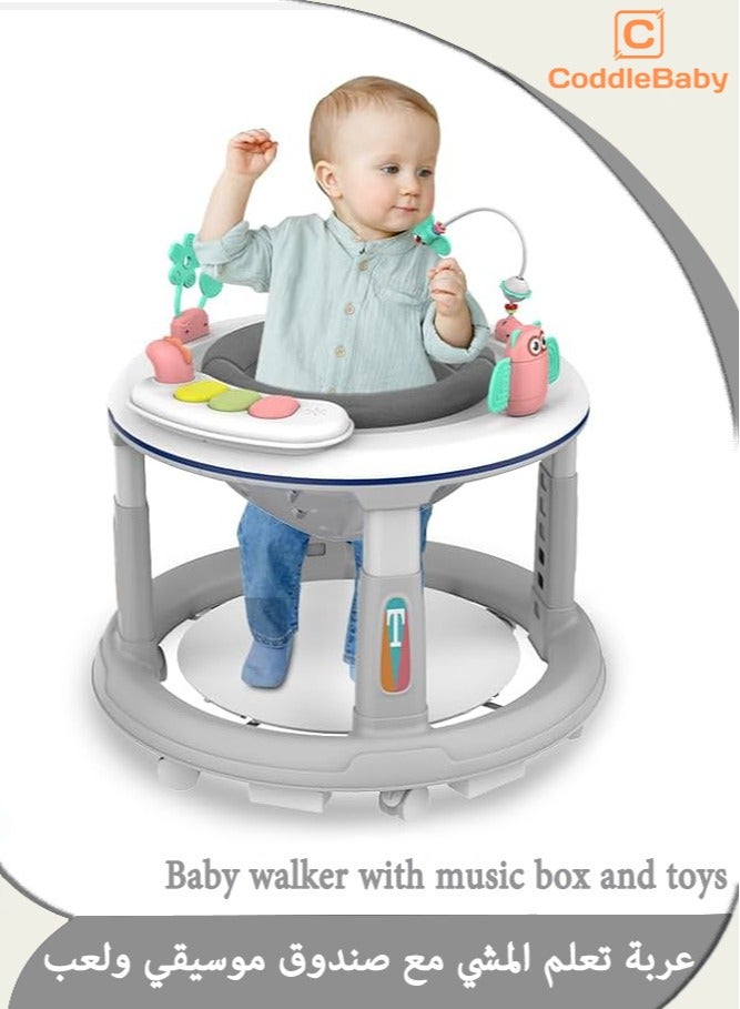 الأم مطمئنة، والطفل سعيد. مشاية للأطفال متعددة الوظائف مكافحة التمديد تصميم قابل للتعديل ارتفاع انفصال النشاط صينية عجلات صامتة الأخضر - Image 1