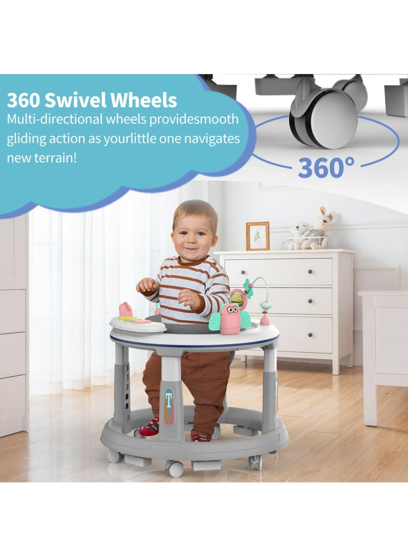 الأم مطمئنة، والطفل سعيد. مشاية للأطفال متعددة الوظائف مكافحة التمديد تصميم قابل للتعديل ارتفاع انفصال النشاط صينية عجلات صامتة الأخضر - Image 5