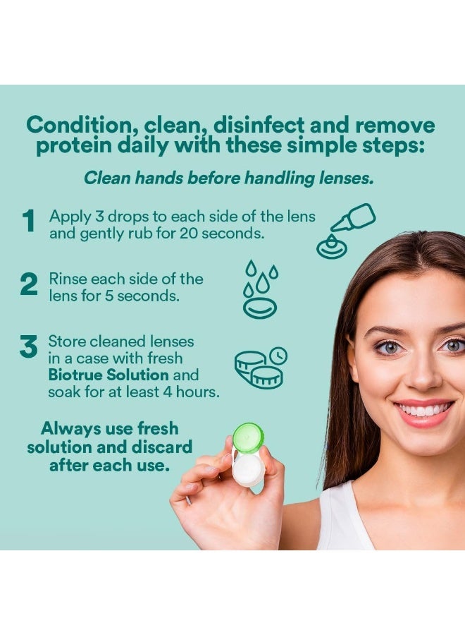 Biotrue محلول عدسات الاتصال من بيوترو، محلول متعدد الأغراض للعدسات اللينة، يتضمن علبة عدسات، 10 أونصة سائلة (عبوة من 2) - Image 5