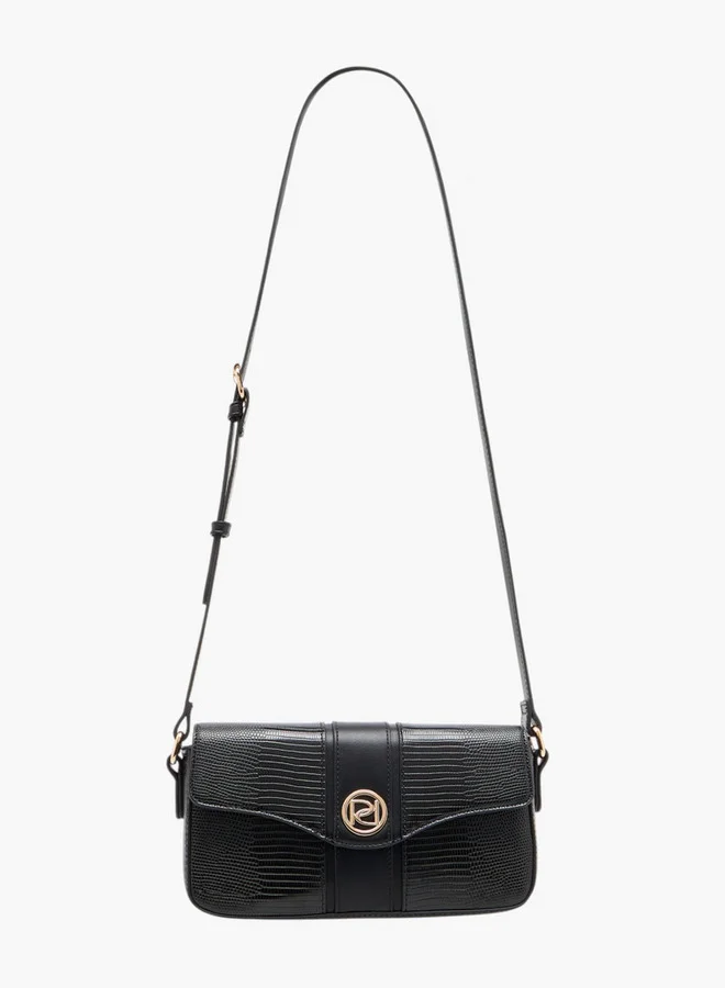 بابريكا حقيبة كروس بودي بنقوش مع حزام قابل للتعديل وإغلاق بالغطاء