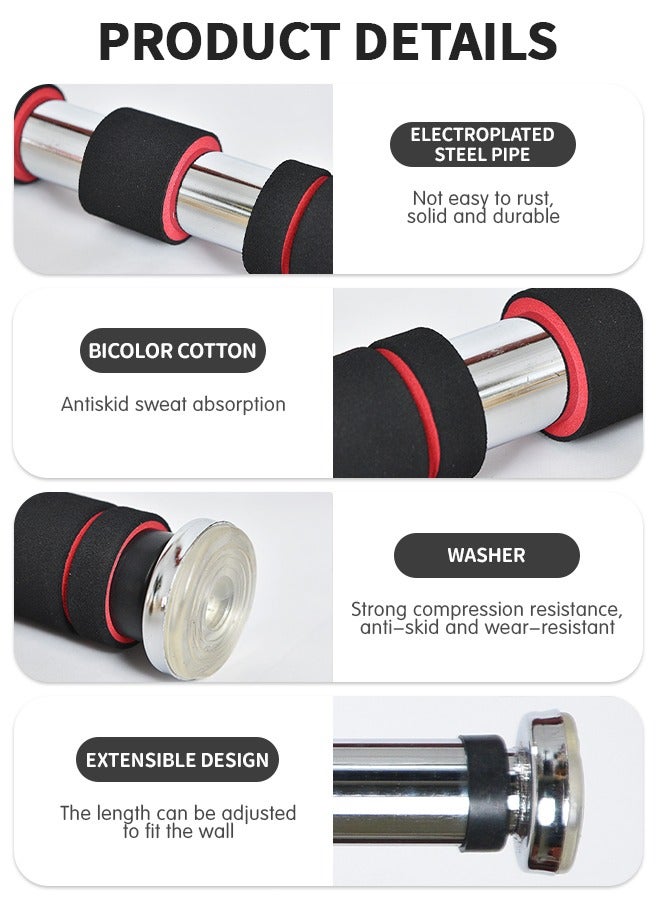 GROIC Pull Up Bar Chin Up Bar, Adjustable 60~100 CM Door Horizontal Bars Exercise Home Workout Gym Training Workout Bar, Sport Fitness Equipments Doorway Chin Up Adjustable Length Bar - Image 3