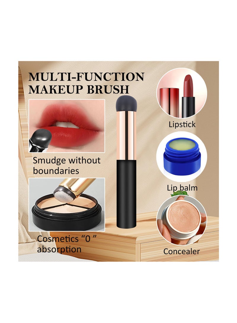 4pcs Silicone Lip Brush Round Head, Makeup Brush, Soft Silicone Brush Reusable Lipstick Applicator with Dust Cap, Halo Staining Brushes for Lip Balm, Lipstick, Lip Gloss, Concealer - Image 2