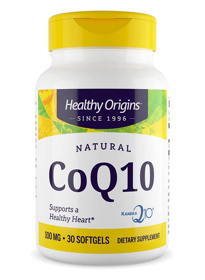 Healthy Origins Natural CoQ10 (Kaneka Q10) - Supports a Healthy Heart - 100MG 30 Softgels Dietary Supplements - Image 1