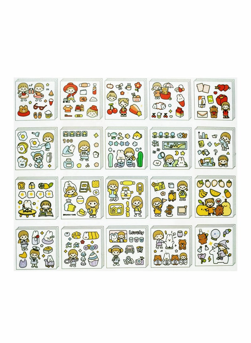 Excefore Stickers Set, 800Pcs/100 Sheets Cute Colorful Vinyl Adhesive Decorative Stickers for Scrapbook, Laptop, Phone, Journal, Water Bottle Sticker for Teens Girls Kids, Gift Package - Image 2