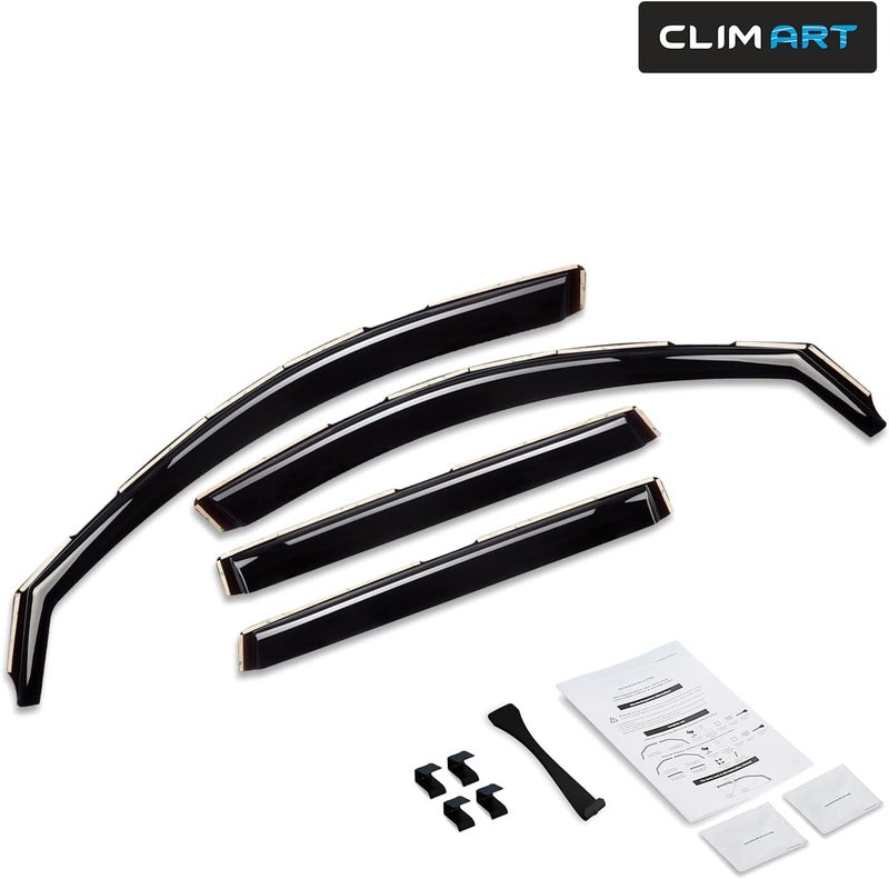 CLIM ART حراس المطر في القناة من CLIM ART لجيب شيروكي 2014-2024 - دخاني داكن، 4 قطع - Image 5