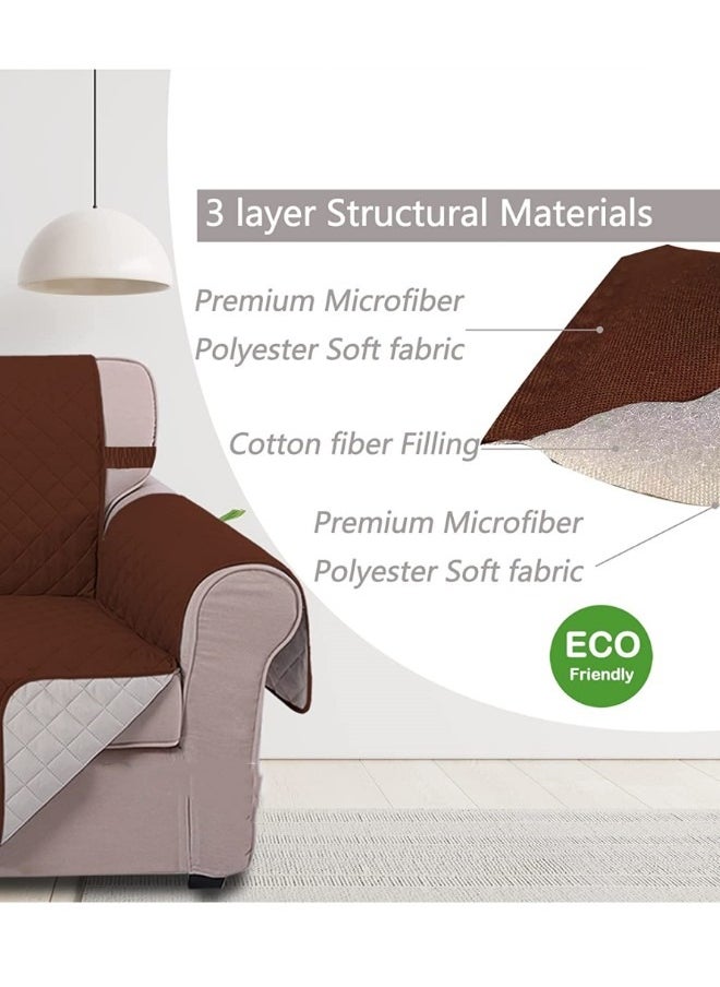Optico 1/2/3 Seater Removable Sofa Cover Adjustable Strap Waterproof Quilted Furniture Protector Cover with Non Slip Foam Living Room Furniture Couch Slipcover Armchair Sofa Cover for Cats Dogs Kids  - Image 5