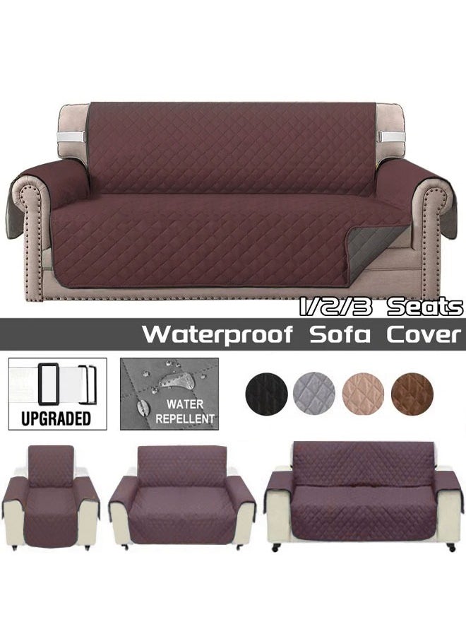 Optico 1/2/3 Seater Removable Sofa Cover Adjustable Strap Waterproof Quilted Furniture Protector Cover with Non Slip Foam Living Room Furniture Couch Slipcover Armchair Sofa Cover for Cats Dogs Kids  - Image 1