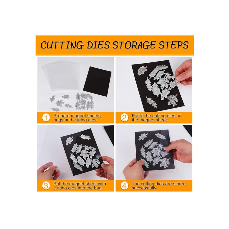 SOLARAE 20PCS Magnetic Sheets for Dies Storage, Stamp and Die Storage Bag and Rubber Magnetic Sheets, Die Storage Set for Storage Die Cutting、DIY Scrapbooking, Die Cut Storage for Card Making Supplies - Image 5