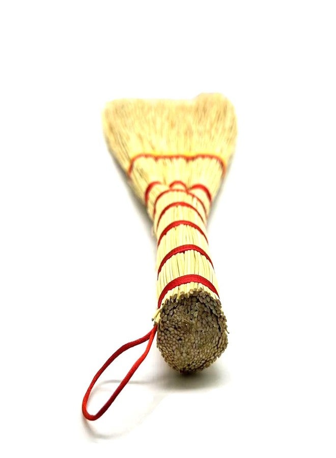 Bodundirect Corn Mini Whisk Broom Dust Brush Home Office Cleaning Tool 100% Handmade for Floor Cleaning Sweeping Outdoor Car Porch Debris Dust Dirt Driveways Sidewalks Halloween (Red Knot) - Image 3