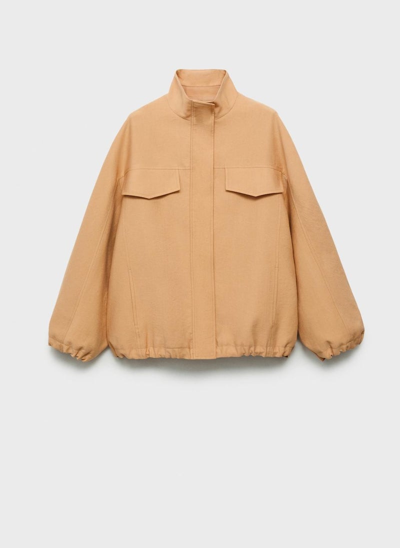 MANGO - Oversized Lyocell With Pockets Jacket - Image 1