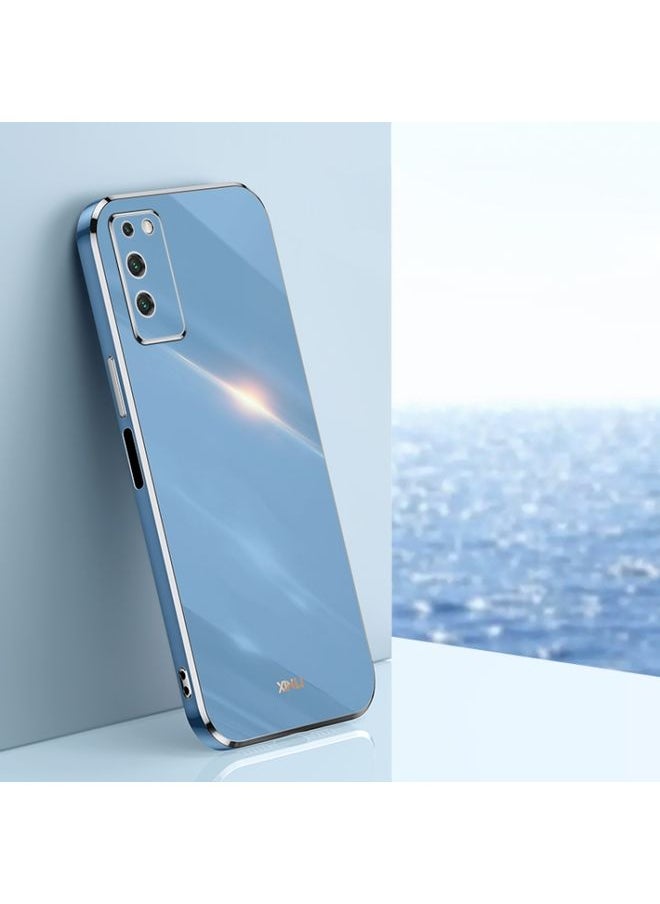 HuHa Case Cover For Honor X10 5G XINLI Straight 6D Plating Gold Edge TPU Shockproof Case Celestial Blue 