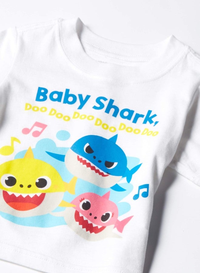Pinkfong Boys' Toddler Baby Shark Doo Family Short Sleeve T-Shirt, White, 2T - Image 2