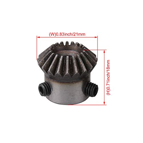 CNBTR 45 Steel Silver 6mm Hole Diameter Tapered Bevel Gear Wheel 20 Teeth Pack of 2 - Image 4