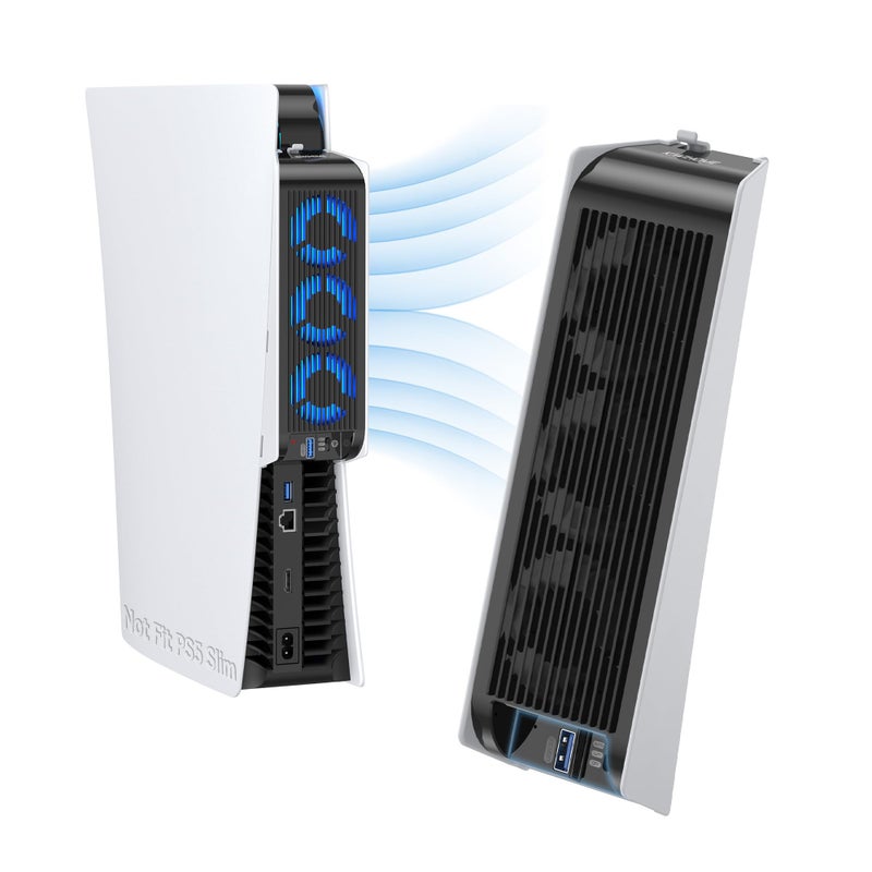 KIWIHOME Cooling Fan for PS5 Accessories, KIWIHOME Upgraded Quiet Cooler Fan with Auto Speed, LED & Controller USB Port for PS5 Disc/Digital Edition 2020, Not for PS5 Slim and New PS5 Pro - Image 1