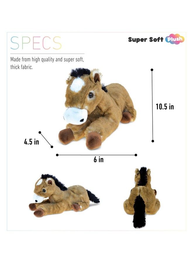 Puzzled Dollibu Lying Brown Horse Super Soft Stuffed Animal Cute Realistic Stuffed Animals For Girls. Boys And Adults Animal Gifts Kids Nursery Décor Cuddly Barn Plush Toys 10.5 Inches - Image 4
